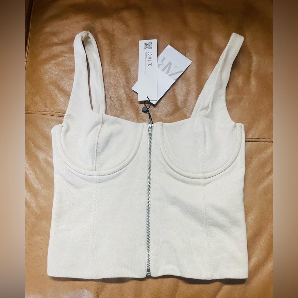 Off-White ZARA CORSET CROP TOP